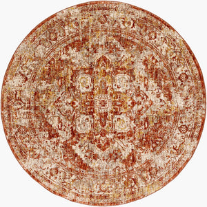 Livabliss Mirabel Turkish Machine Woven Polyester Area Rug with Traditional Pattern for Living Rooms Dusty Coral, Ru 5'3" x 5'3" MBE2304-53RD