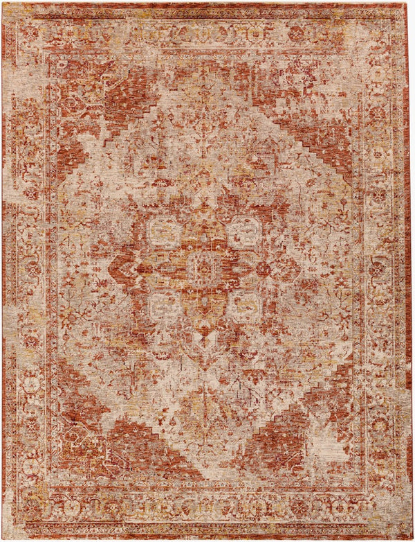 Livabliss Mirabel Turkish Machine Woven Polyester Area Rug with Traditional Pattern for Living Rooms Dusty Coral, Ru 7'10" x 10'2" MBE2304-710103