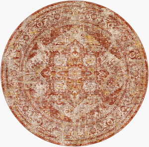 Livabliss Mirabel Turkish Machine Woven Polyester Area Rug with Traditional Pattern for Living Rooms Dusty Coral, Ru 7'10" x 7'10" MBE2304-710RD