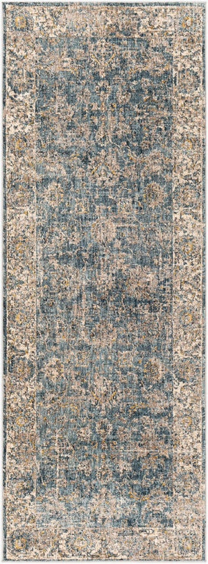 Livabliss Mirabel Turkish Machine Woven Polyester Area Rug for Living and Dining Rooms Teal, Pale Blue 2'7" x 10' MBE2305-2710