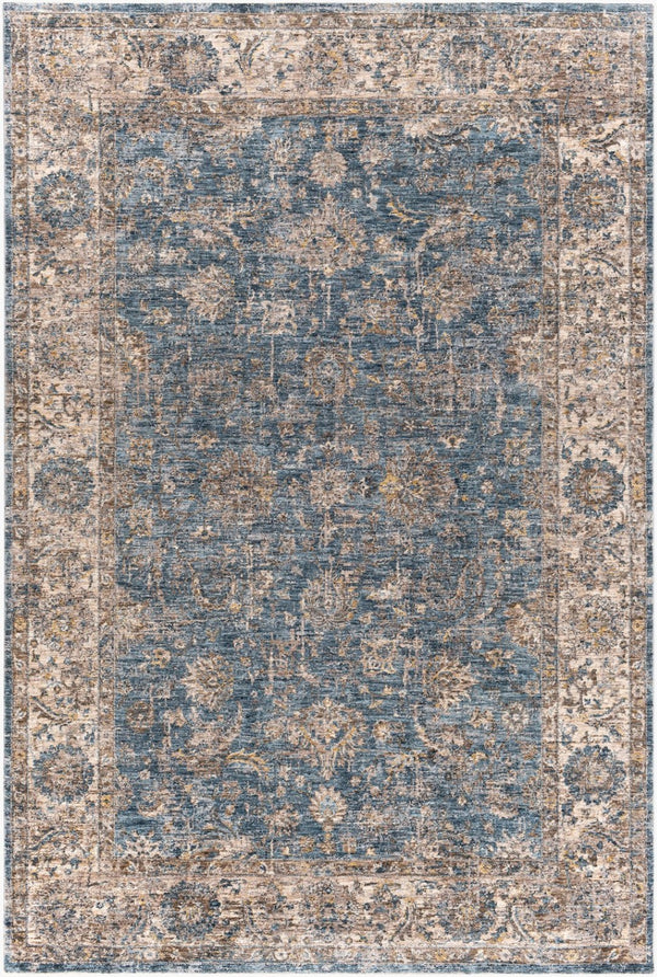 Livabliss Mirabel Turkish Machine Woven Polyester Area Rug for Living and Dining Rooms Teal, Pale Blue 6'7" x 9'6" MBE2305-6796