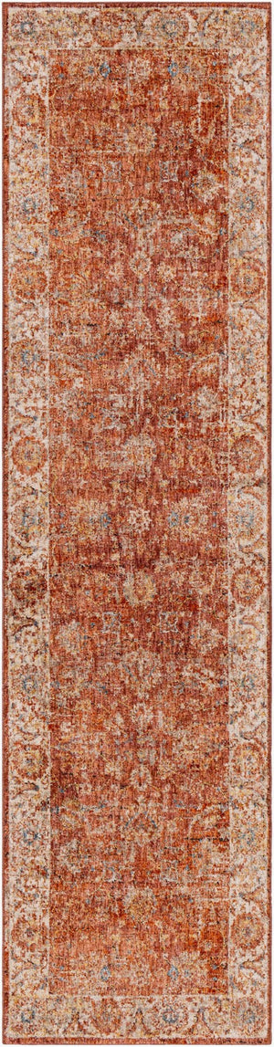 Livabliss Mirabel Traditional Fringe Area Rug Polyester Woven in Turkey for Living Rooms Rust, Dusty Pin 2'7" x 10' MBE2307-2710
