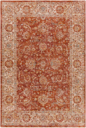 Livabliss Mirabel Traditional Fringe Area Rug Polyester Woven in Turkey for Living Rooms Rust, Dusty Pin 9' x 12'2" MBE2307-9122