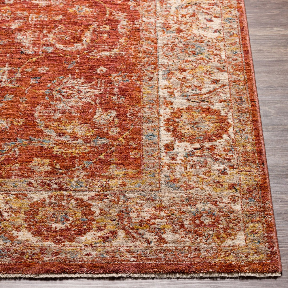 Livabliss Mirabel Traditional Fringe Area Rug Polyester Woven in Turkey for Living Rooms Rust, Dusty Pin 9' x 12'2" MBE2307-9122