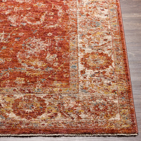Livabliss Mirabel Traditional Fringe Area Rug Polyester Woven in Turkey for Living Rooms Rust, Dusty Pin 9' x 12'2" MBE2307-9122