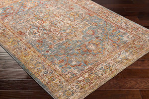 Livabliss Mirabel Turkish Inspired Polyester Area Rug with Fringe Borders for Large Living Rooms Teal, Pale Blue 2' x 2'11" MBE2310-23