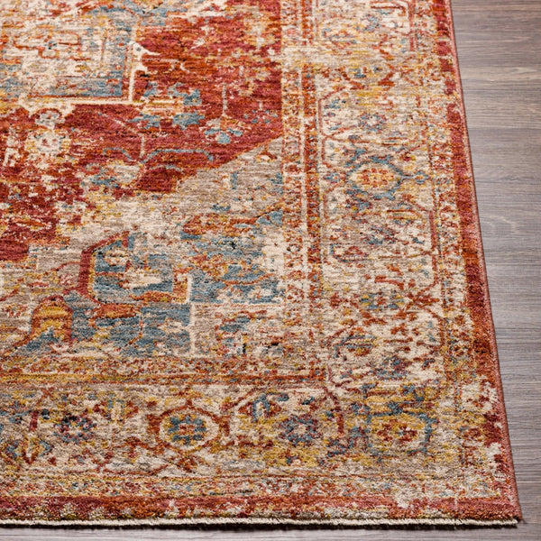 Livabliss Mirabel Medallion Area Rug Turkish Woven Polyester Fringe Accent for Living Room MBE2311-1014