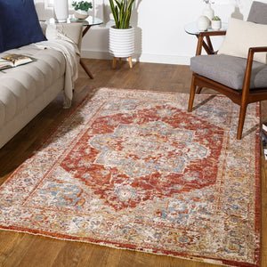 Livabliss Mirabel Medallion Area Rug Turkish Woven Polyester Fringe Accent for Living Room MBE2311-1014