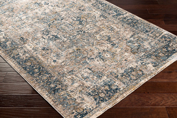 Livabliss Mirabel Medallion Area Rug Turkish Woven Polyester with Fringe Living Room Accent Teal, Pale Blue 2'7" x 7'3" MBE2312-2773