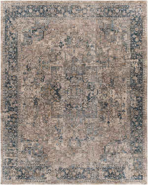 Livabliss Mirabel Medallion Area Rug Turkish Woven Polyester with Fringe Living Room Accent Teal, Pale Blue 7'10" x 10'2" MBE2312-710103