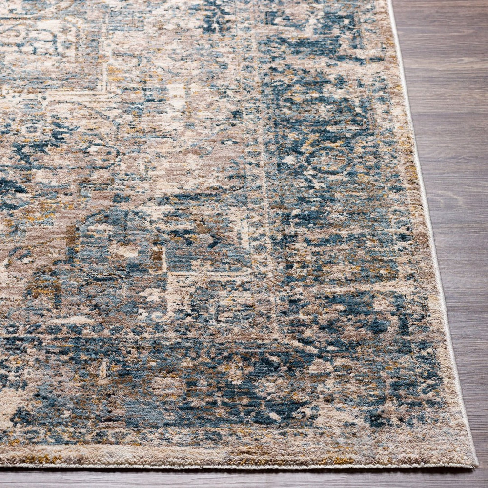 Livabliss Mirabel Medallion Area Rug Turkish Woven Polyester with Fringe Living Room Accent Teal, Pale Blue 9' x 12'2" MBE2312-9122