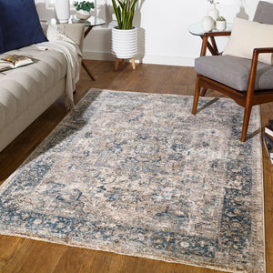Livabliss Mirabel Medallion Area Rug Turkish Woven Polyester with Fringe Living Room Accent Teal, Pale Blue 2'7" x 7'3" MBE2312-2773