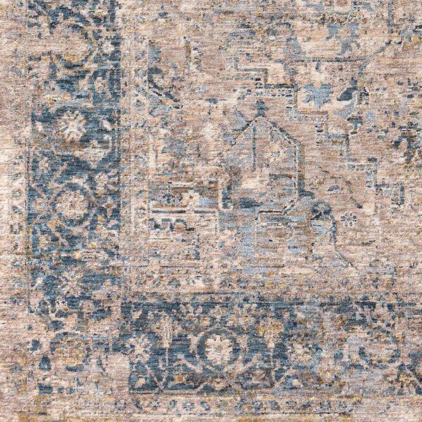 Livabliss Mirabel Medallion Area Rug Turkish Woven Polyester with Fringe Living Room Accent Teal, Pale Blue 2'7" x 7'3" MBE2312-2773