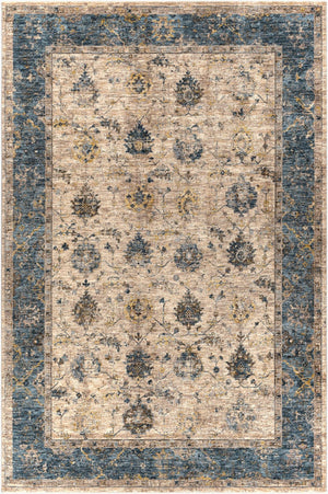Livabliss Mirabel Traditional Fringe Area Rug Machine Woven in Turkey for Elegant Living Spaces Teal, Pale Blue 6'7" x 9'6" MBE2313-6796