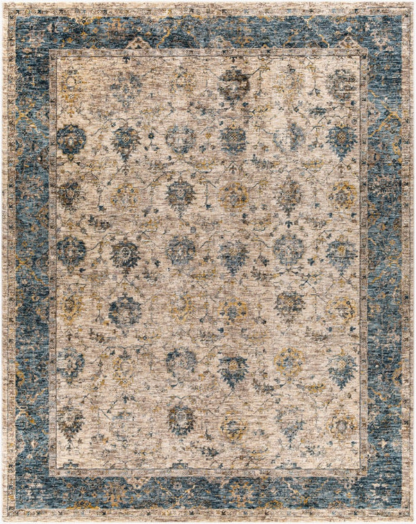 Livabliss Mirabel Traditional Fringe Area Rug Machine Woven in Turkey for Elegant Living Spaces Teal, Pale Blue 7'10" x 10'2" MBE2313-710103
