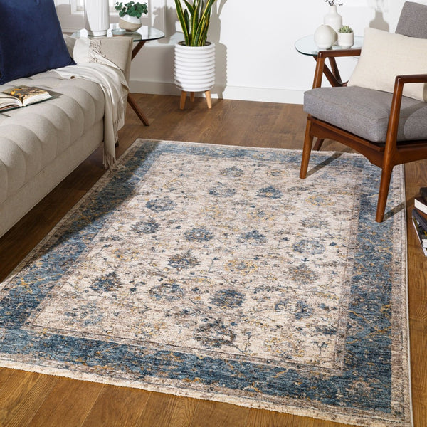 Livabliss Mirabel Traditional Fringe Area Rug Machine Woven in Turkey for Elegant Living Spaces Teal, Pale Blue 12' x 15' MBE2313-1215