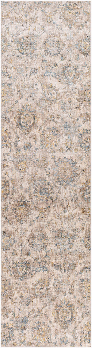 Livabliss Mirabel Traditional Fringe Area Rug Soft Polyester Weave for Large Living Spaces Teal, Pale Blue 2'7" x 10' MBE2316-2710