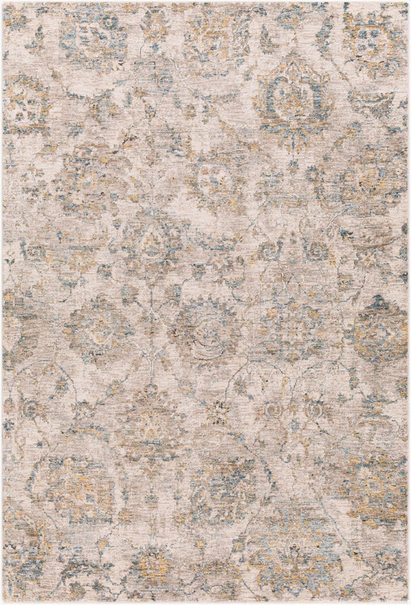 Livabliss Mirabel Traditional Fringe Area Rug Soft Polyester Weave for Large Living Spaces Teal, Pale Blue 2' x 2'11" MBE2316-23