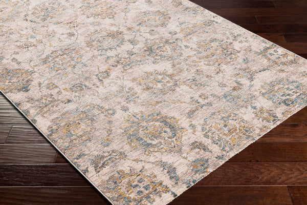 Livabliss Mirabel Traditional Fringe Area Rug Soft Polyester Weave for Large Living Spaces Teal, Pale Blue 2' x 2'11" MBE2316-23