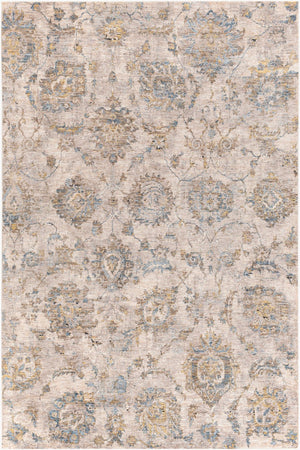 Livabliss Mirabel Traditional Fringe Area Rug Soft Polyester Weave for Large Living Spaces Teal, Pale Blue 6'7" x 9'6" MBE2316-6796