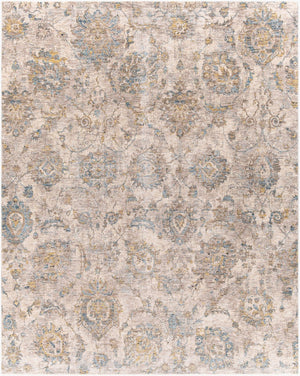 Livabliss Mirabel Traditional Fringe Area Rug Soft Polyester Weave for Large Living Spaces Teal, Pale Blue 7'10" x 10'2" MBE2316-710103