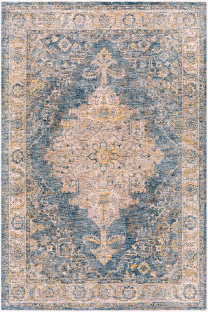 Livabliss Mirabel Traditional Fringe Area Rug Machine Woven Polyester for Living Dining Rooms Teal, Pale Blue 2' x 2'11" MBE2317-23