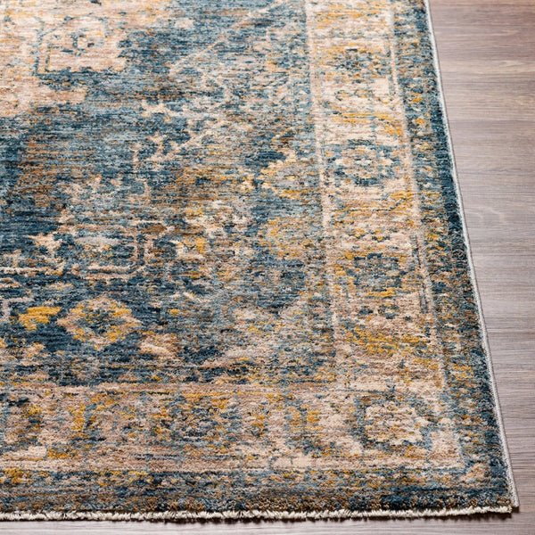 Livabliss Mirabel Traditional Fringe Area Rug Machine Woven Polyester for Living Dining Rooms Teal, Pale Blue 6'7" x 9'6" MBE2317-6796