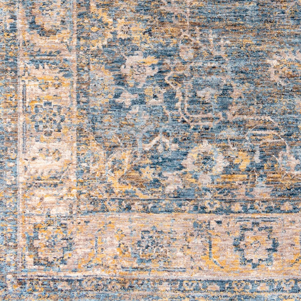 Livabliss Mirabel Traditional Fringe Area Rug Machine Woven Polyester for Living Dining Rooms Teal, Pale Blue 6'7" x 9'6" MBE2317-6796