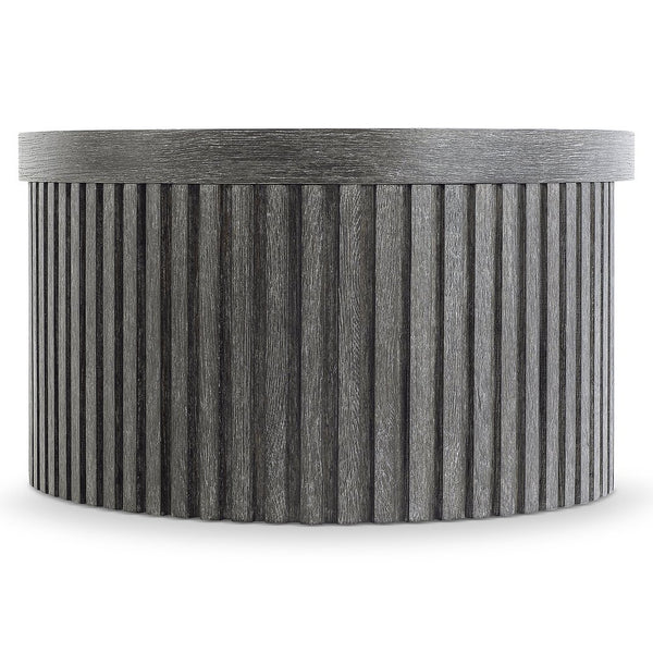 Bernhardt Bernhardt Menton Rustic Modern Oval Cocktail Table With Ribbed Ribbon Base, Sutton Oak Finish (48") 352011