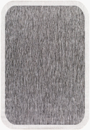 Livabliss Miami Beach Coastal Flatweave Polypropylene Accent Rug for Entryway or Patio Charcoal, Cream 6'7" x 9' MBH2302-679