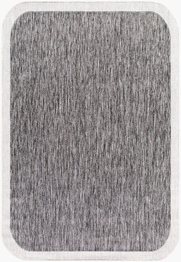 Livabliss Miami Beach Coastal Flatweave Polypropylene Accent Rug for Entryway or Patio Charcoal, Cream 6'7" x 9' MBH2302-679