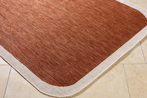 Livabliss Miami Beach Coastal Polypropylene Area Rug Turkish Woven for Entryway or Patio Burnt Orange, C 6'7" x 9' MBH2305-679