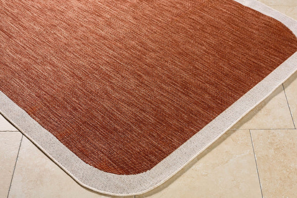 Livabliss Miami Beach Coastal Polypropylene Area Rug Turkish Woven for Entryway or Patio Burnt Orange, C 6'7" x 9' MBH2305-679