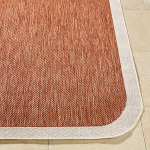 Livabliss Miami Beach Coastal Polypropylene Area Rug Turkish Woven for Entryway or Patio Burnt Orange, C 6'7" x 9' MBH2305-679