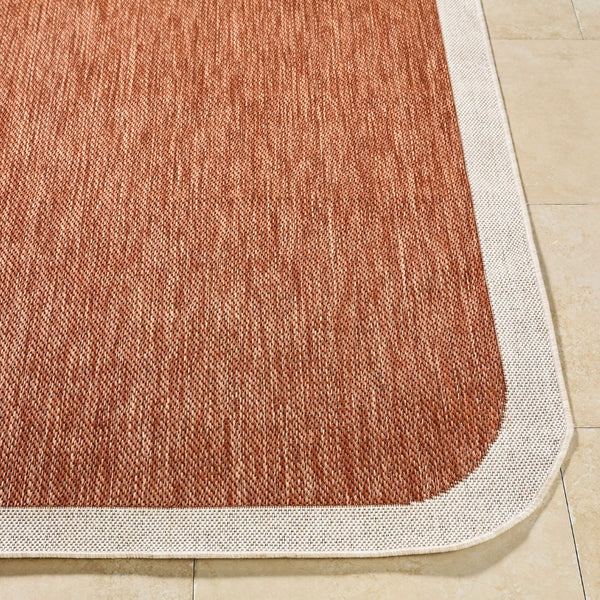 Livabliss Miami Beach Coastal Polypropylene Area Rug Turkish Woven for Entryway or Patio Burnt Orange, C 6'7" x 9' MBH2305-679