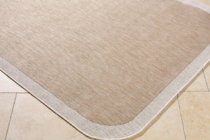 Livabliss Miami Beach Polypropylene Coastal Rug Turkish Woven for Entryway Patio or Bath Tan, Cream 9'2" x 12' MBH2306-9212