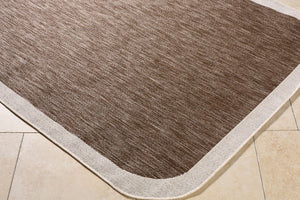 Livabliss Miami Beach Polypropylene Coastal Rug Woven in Turkey for Patios and Entryways Dark Brown, Cre 9'2" x 12' MBH2307-9212