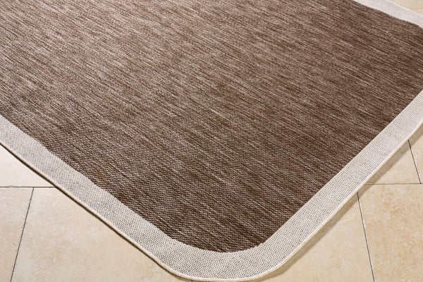 Livabliss Miami Beach Polypropylene Coastal Rug Woven in Turkey for Patios and Entryways Dark Brown, Cre 9'2" x 12' MBH2307-9212