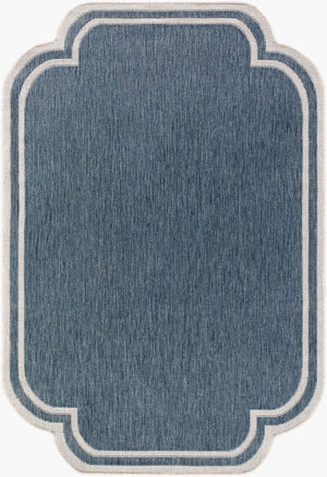 Livabliss Miami Beach Coastal Polypropylene Flat Woven Accent Rug for Entryway or Patio Blue, Cream 7'10" x 10' MBH2308-71010