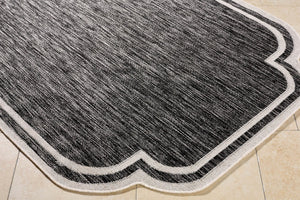 Livabliss Miami Beach Coastal Traditional Polypropylene Rug for Entryways Patios and Sunrooms Black, Cream 9'2" x 12' MBH2309-9212