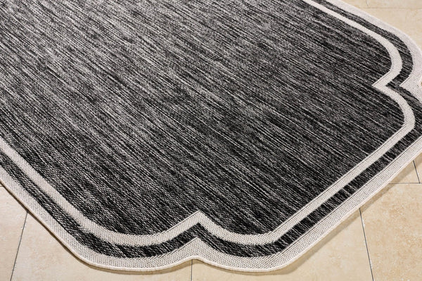 Livabliss Miami Beach Coastal Traditional Polypropylene Rug for Entryways Patios and Sunrooms Black, Cream 9'2" x 12' MBH2309-9212