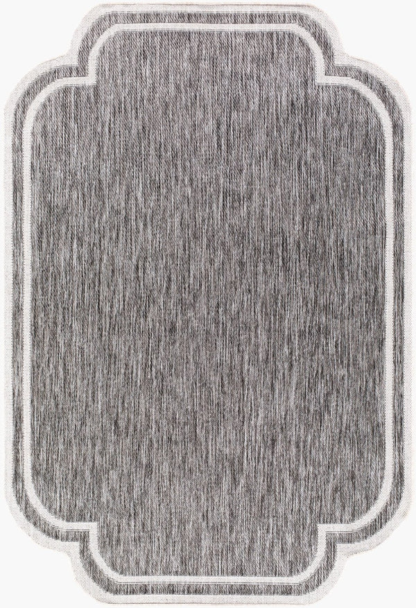 Livabliss Miami Beach Coastal Polypropylene Accent Rug for Entryways Patios and Bathrooms Charcoal, Cream 7'10" x 10' MBH2310-71010