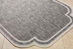 Livabliss Miami Beach Coastal Polypropylene Accent Rug for Entryways Patios and Bathrooms Charcoal, Cream 7'10" x 10' MBH2310-71010