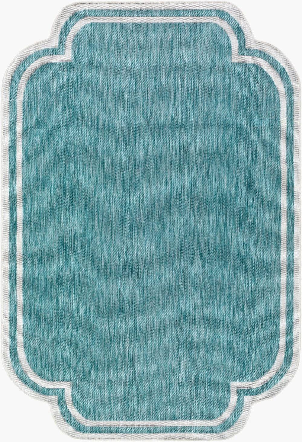 Livabliss Miami Beach Coastal Polypropylene Rug Turkish Woven Indoor Outdoor Entryway Accent Aqua, Cream 2'7" x 7'3" MBH2311-2773
