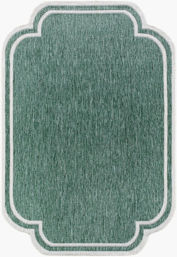 Livabliss Miami Beach Coastal Flatweave Polypropylene Accent Rug for Indoor Outdoor Use Medium Green, C 2'4" x 3'9" MBH2312-2745