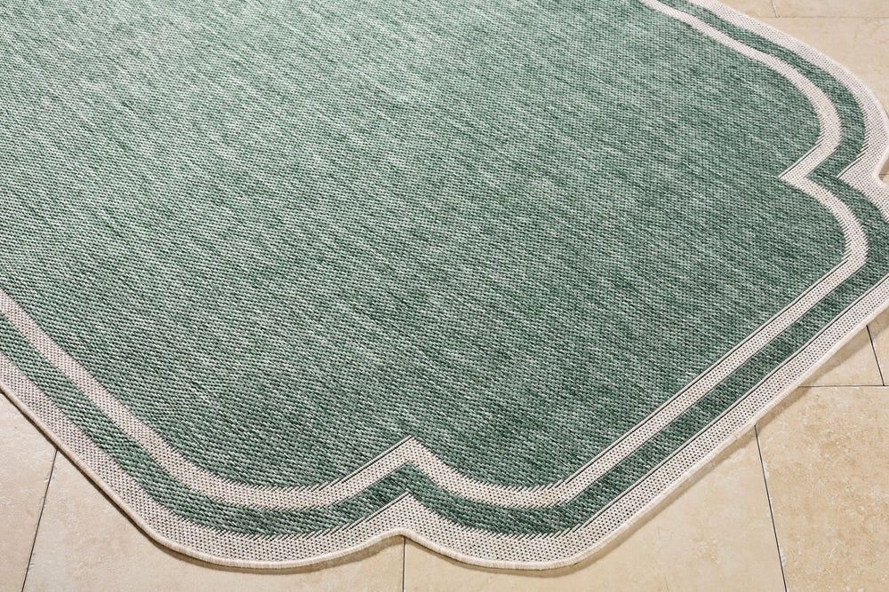 Livabliss Miami Beach Coastal Flatweave Polypropylene Accent Rug for Indoor Outdoor Use Medium Green, C 2'4" x 3'9" MBH2312-2745