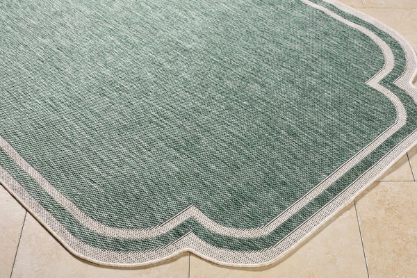 Livabliss Miami Beach Coastal Flatweave Polypropylene Accent Rug for Indoor Outdoor Use Medium Green, C 2'4" x 3'9" MBH2312-2745