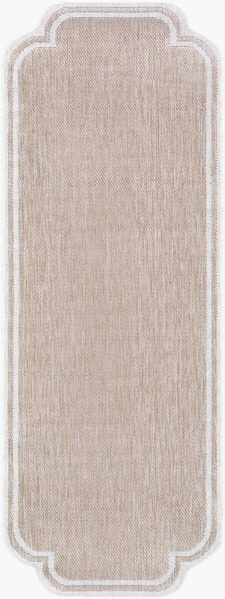 Livabliss Miami Beach Coastal Polypropylene Flat Weave Rug for Patio Entryway or Foyer Tan, Cream 2'7" x 7'3" MBH2314-2773