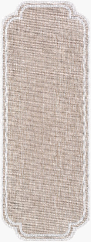 Livabliss Miami Beach Coastal Polypropylene Flat Weave Rug for Patio Entryway or Foyer Tan, Cream 2'7" x 7'3" MBH2314-2773
