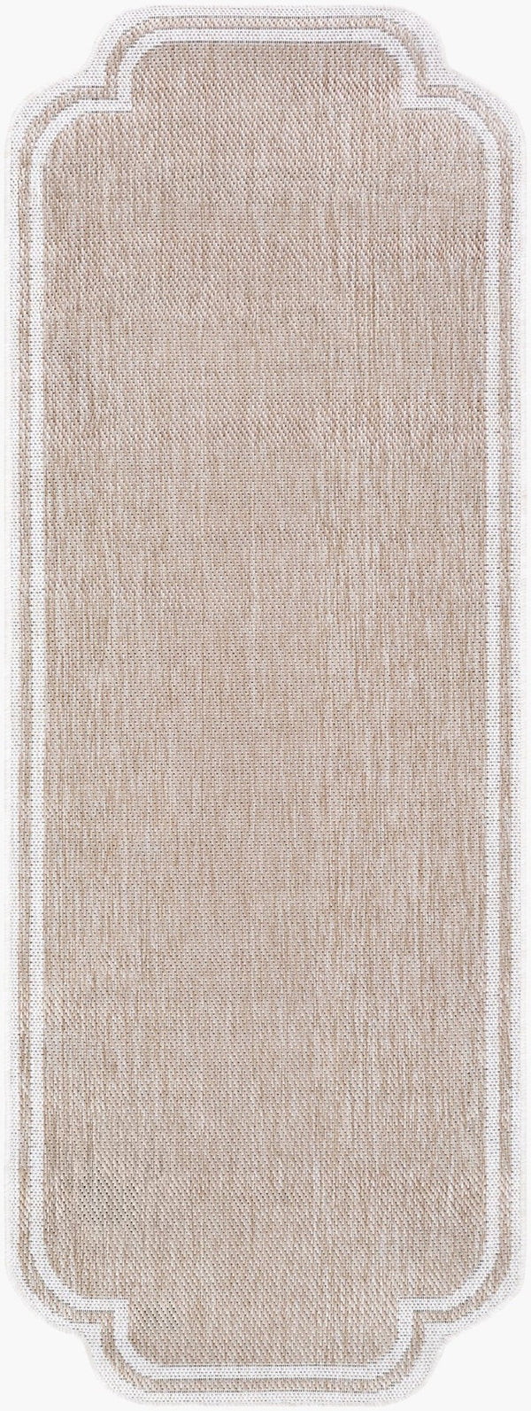 Livabliss Miami Beach Coastal Polypropylene Flat Weave Rug for Patio Entryway or Foyer Tan, Cream 2'7" x 7'3" MBH2314-2773